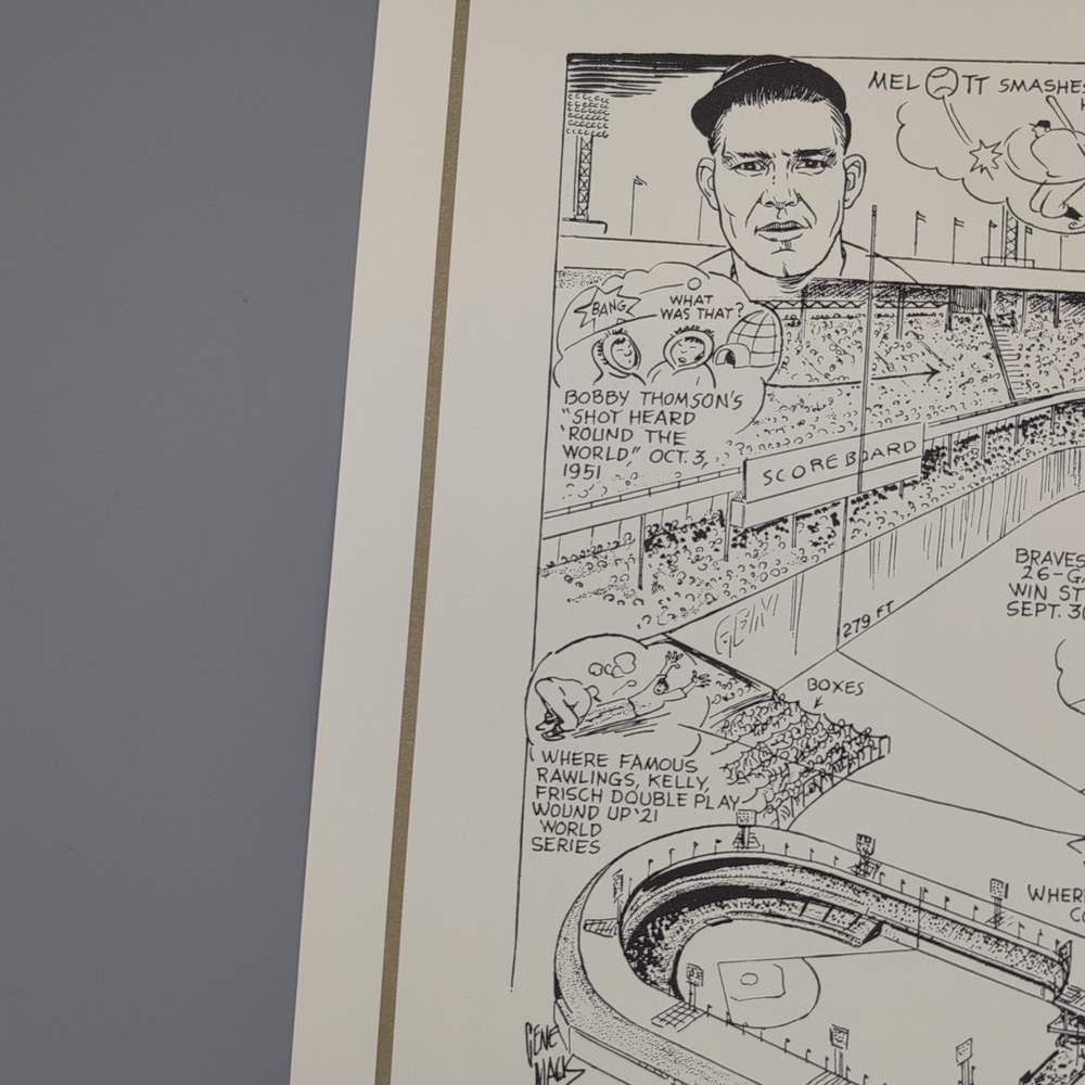 1990‎ Sporting News 15x11" Litho by Amadee Polo Grounds Mel Ott/Mcgraw - Picture 12 of 16
